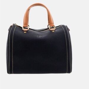 Carolina Herrera Andy 7 New Authentic Elegant Black and Tan Handbag